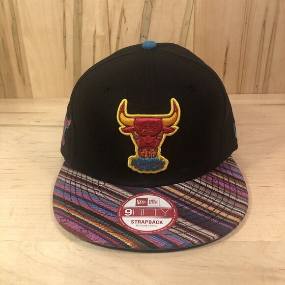 CHICAGO BULLS NEW ERA 9 FIFTY BLOCK MEDIUM LARGE SNAPBACK BLACK HAT WINDY CITY - Picture 1 of 9